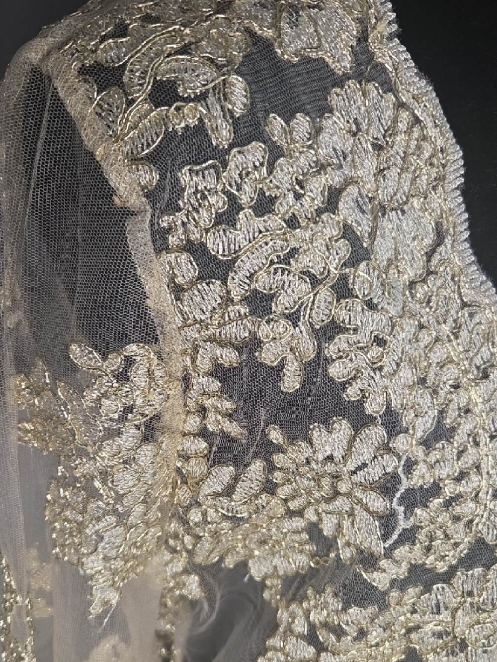 Windsor Gold Embroidered Sheer Overlay - Picture 2 of 5